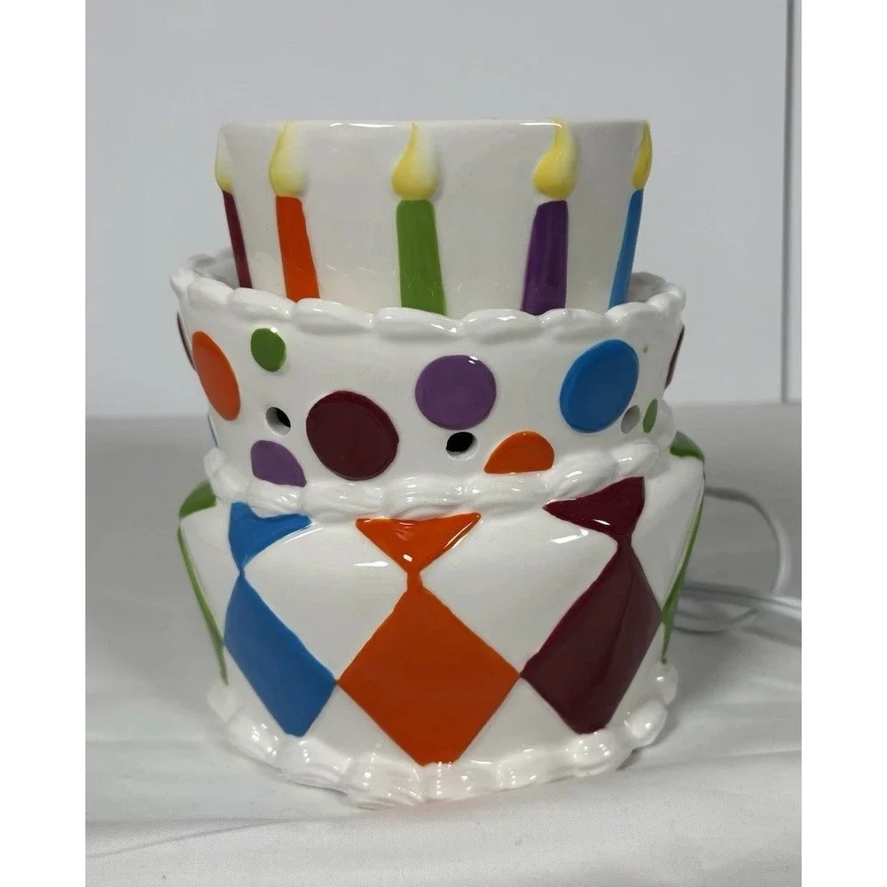 Scentsy It's A Party Wax Warmer Full Size Birthday Cake Retired HTF